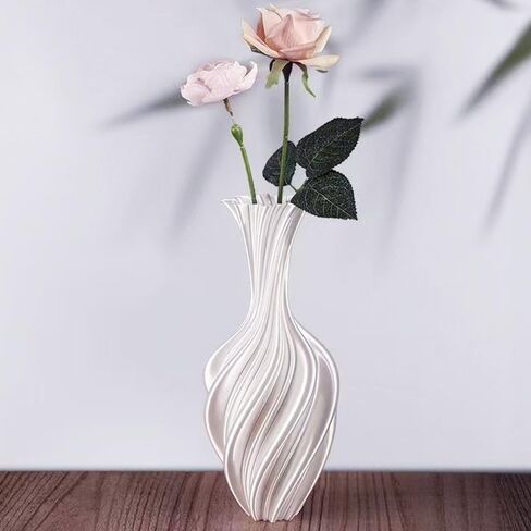 Ouliget Silk-Like Elegant Vase,Twisted Minimalist Flower Arrangement Holders,Nordic Style 3D Printed Vases,Coffee Table & Shelf Office Decor in Saudi Arabia
