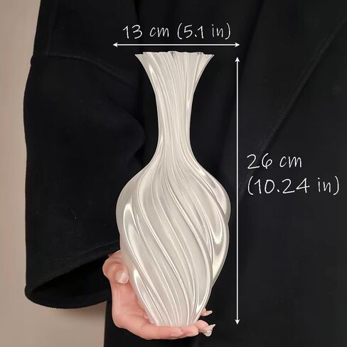 Ouliget Silk-Like Elegant Vase,Twisted Minimalist Flower Arrangement Holders,Nordic Style 3D Printed Vases,Coffee Table & Shelf Office Decor in Saudi Arabia