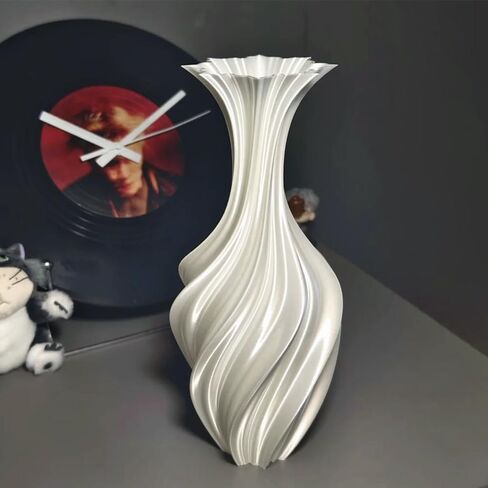 Ouliget Silk-Like Elegant Vase,Twisted Minimalist Flower Arrangement Holders,Nordic Style 3D Printed Vases,Coffee Table & Shelf Office Decor in Saudi Arabia