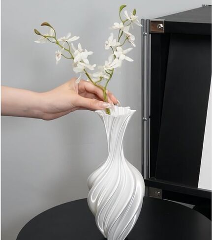 Ouliget Silk-Like Elegant Vase,Twisted Minimalist Flower Arrangement Holders,Nordic Style 3D Printed Vases,Coffee Table & Shelf Office Decor in Saudi Arabia
