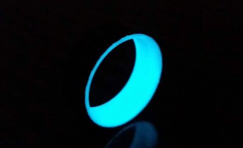 Handmade Ring Band - Men's or Women's Carbon Fiber Twill Ring with Blue Glow Interior, Matte Finish, Glow-in-the-Dark, Durable, Waterproof, Sizes 4-16, Custom Band Widths in Kuwait