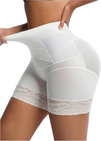Verdusa Women's Lace Slip Shorts Seamless Yoga High Waisted Shapewear Tummy Control Shaping Panties in Kuwait