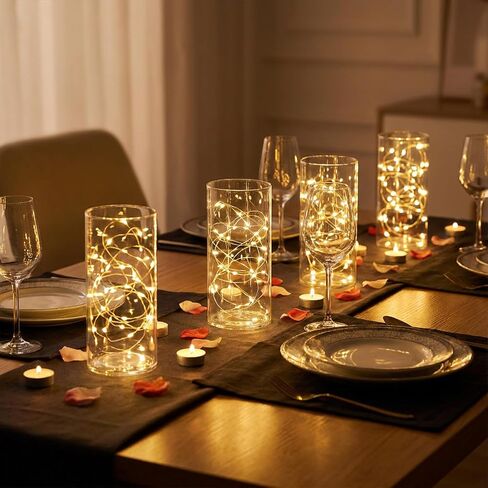 6 Pcs Shatterproof Clear Cylinder Vase Set, 7.5 Inch Tall PET Plastic Flower Vase for Centerpieces Wedding Home Decor in Saudi Arabia