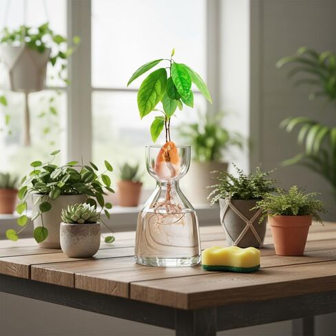 3 Pcs Acorn Vases Glass Avocado Vase Avocado Glass Vase for Growing, Hydroponics Terrariums Pot Deco Indoor Bulb Vasees Propagation Vases for Home Table Desk Indoor Decor Gardening Lover Gifts in Saudi Arabia