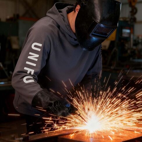 تي شيرت Unifu FR بغطاء رأس للرجال - 7 أونصة هوديي مقاوم للهب متوافق مع NFPA 2112/CAT2 in Kuwait