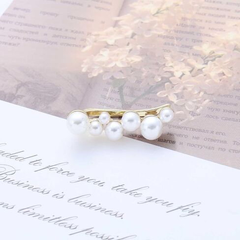 Vintage Pearl Ear Climber Earrings Pearl Cuff Crawler Earrings Cluster Pearls Stud Earring White Bead Climber Crawler Earring Jewelry for Women in Kuwait