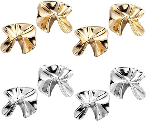 Earrings for Women, Irregular Studs Earrings Zinc Alloy Stud Earring Metal Pleated Earring for Women Party Birthday Wearing in Kuwait