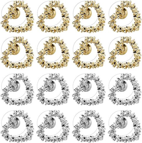 Earrings for Women, Irregular Studs Earrings Zinc Alloy Stud Earring Metal Pleated Earring for Women Party Birthday Wearing in Kuwait