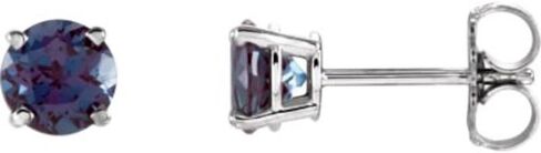 Lab-Created Alexandrite 14k White Gold 5 mm Round Created Alexandrite Earrings in Kuwait