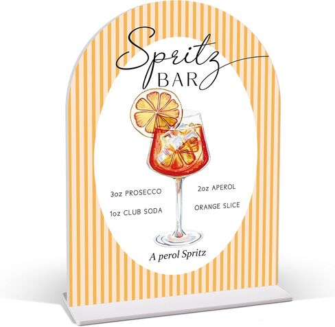 Aperol Hugo Limoncello Spritz Bar Table Sign - Spritz Cocktail Recipe, 6×8 Acrylic Sign, Perfect for Bridal Shower and Baby Shower, Summer Wedding Decorations, Graduate, Retire in Saudi Arabia