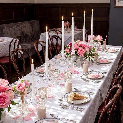 Mumufy 64 Pcs Clear Glass Candlestick Holders Taper Candle Holders Bulk Thick Glass Candleholders Fit for Thin Candles Wedding Party Festival Decoration Dinning in Kuwait