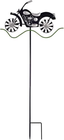 Sunset Vista Designs Everyday - 41-Inch Decorative Wind Spinner Garden Stake, Black Motorcycle in Saudi Arabia