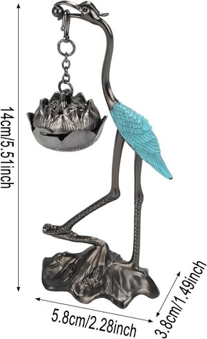 2pcs Crane Incense Holder, Vintage Hanging Incense Burner with Lid Ash Catcher for Cone & Coil Incense – Aromatherapy Ornament for Home Office Decor (Copper+Blue) in Saudi Arabia