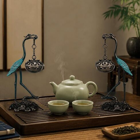 2pcs Crane Incense Holder, Vintage Hanging Incense Burner with Lid Ash Catcher for Cone & Coil Incense – Aromatherapy Ornament for Home Office Decor (Copper+Blue) in Saudi Arabia
