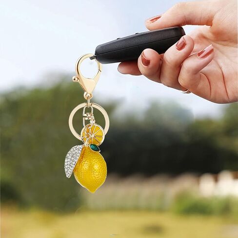 3D Fruit Key Chain Cute Rhinestone Keychain Accessories Birthday Party Gift for Women in Saudi Arabia
