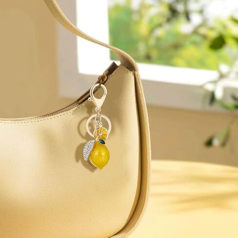 3D Fruit Key Chain Cute Rhinestone Keychain Accessories Birthday Party Gift for Women in Saudi Arabia