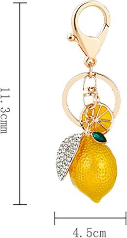 3D Fruit Key Chain Cute Rhinestone Keychain Accessories Birthday Party Gift for Women in Saudi Arabia