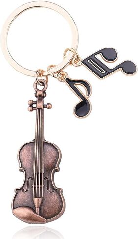 yaozeio Retro Violin Musical Note Keychain for Music Lover Musicians Red Metal Keyring for Concert Fans Violinist Thank you Birthday Gifts for Backpack Decor Cello Musical Instrument Keyring in Kuwait