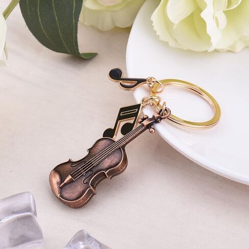 yaozeio Retro Violin Musical Note Keychain for Music Lover Musicians Red Metal Keyring for Concert Fans Violinist Thank you Birthday Gifts for Backpack Decor Cello Musical Instrument Keyring in Kuwait