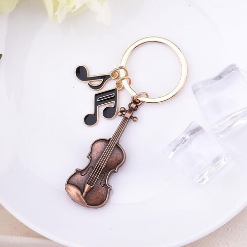 yaozeio Retro Violin Musical Note Keychain for Music Lover Musicians Red Metal Keyring for Concert Fans Violinist Thank you Birthday Gifts for Backpack Decor Cello Musical Instrument Keyring in Kuwait