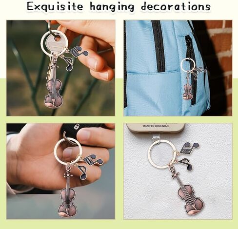 yaozeio Retro Violin Musical Note Keychain for Music Lover Musicians Red Metal Keyring for Concert Fans Violinist Thank you Birthday Gifts for Backpack Decor Cello Musical Instrument Keyring in Kuwait