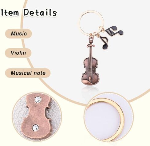 yaozeio Retro Violin Musical Note Keychain for Music Lover Musicians Red Metal Keyring for Concert Fans Violinist Thank you Birthday Gifts for Backpack Decor Cello Musical Instrument Keyring in Kuwait