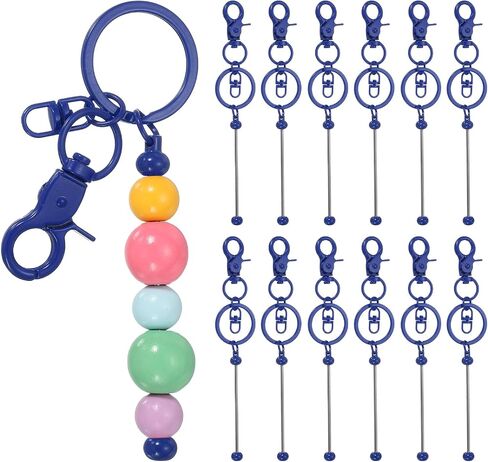 PATIKIL Beadable Keychains, Metal DIY Beaded Keychain Making Kit with Key Rings Blank Chain Bar in Kuwait