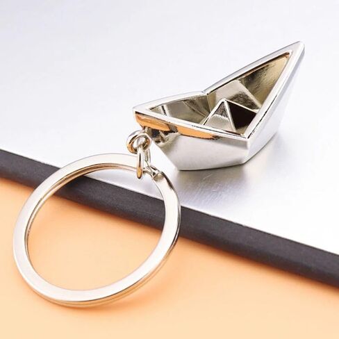 Paper Boat Lovely Keychain Men's Sailing Metal Alloy Boat Key Chains Key Rings Lucky Gift For Sailor Men Women Charms Pendant in Saudi Arabia