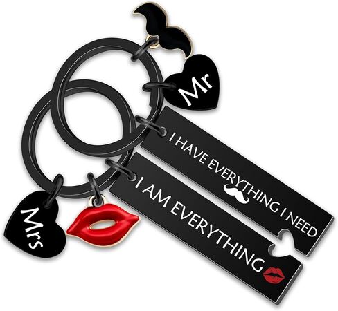 2PCS Matching Couple Keychain Gifts For Boyfriend Girlfriend Keychain For Boyfriend Girlfriend Keychain For Boyfriend Valentine's Day Christmas Gift For Boyfriend Husband Wife Him Her in Saudi Arabia