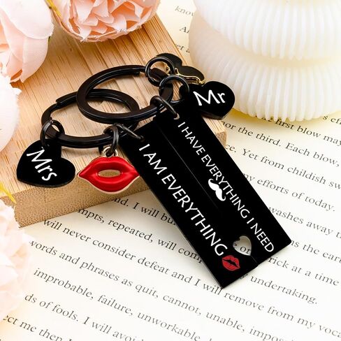 2PCS Matching Couple Keychain Gifts For Boyfriend Girlfriend Keychain For Boyfriend Girlfriend Keychain For Boyfriend Valentine's Day Christmas Gift For Boyfriend Husband Wife Him Her in Saudi Arabia