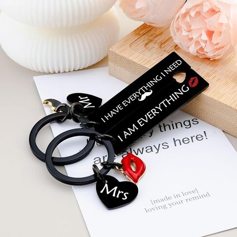 2PCS Matching Couple Keychain Gifts For Boyfriend Girlfriend Keychain For Boyfriend Girlfriend Keychain For Boyfriend Valentine's Day Christmas Gift For Boyfriend Husband Wife Him Her in Saudi Arabia