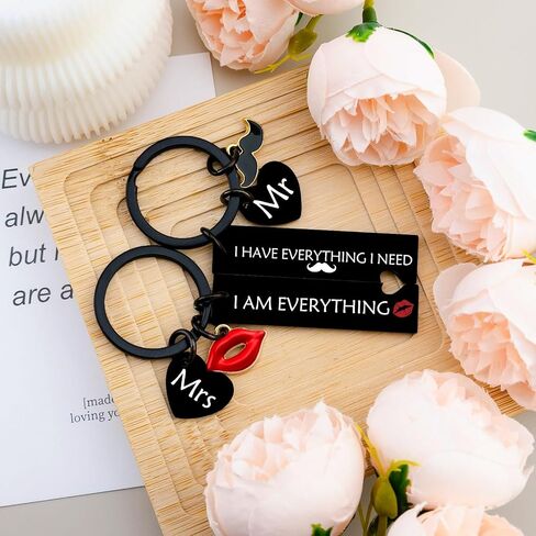 2PCS Matching Couple Keychain Gifts For Boyfriend Girlfriend Keychain For Boyfriend Girlfriend Keychain For Boyfriend Valentine's Day Christmas Gift For Boyfriend Husband Wife Him Her in Saudi Arabia