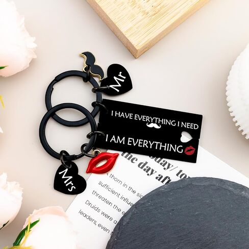 2PCS Matching Couple Keychain Gifts For Boyfriend Girlfriend Keychain For Boyfriend Girlfriend Keychain For Boyfriend Valentine's Day Christmas Gift For Boyfriend Husband Wife Him Her in Saudi Arabia