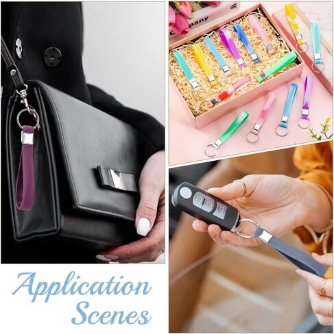 SUNNYCLUE 20Pcs Wrist Strap Keychain Wristlet Key Chain Bulk Random Colorful Resin Soft Lightweight Belt Blank Hand Keyring Holder with Iron Ring for DIY Crafting Bag Wallet Cellphone Accessories in Saudi Arabia