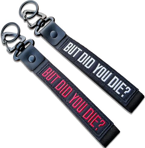 2Pcs But Did You Die Embroidered Keychain Wristlet Lanyard with Key Ring for Backpacks luggage Car in Saudi Arabia
