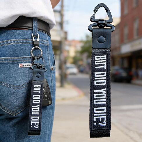 2Pcs But Did You Die Embroidered Keychain Wristlet Lanyard with Key Ring for Backpacks luggage Car in Saudi Arabia
