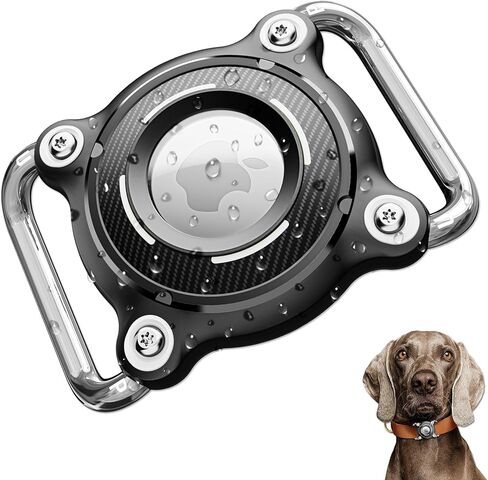 SCALLOP IP68 Waterproof Airtag Holder for Dog Collar,Airtag Dog Collar Holder with Removable Metal Clip, Sturdy TPU Dog Airtag Holder for Apple Airtag,Fits 1.2" Width Medium Large Dog Collars in Kuwait