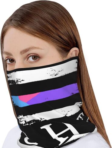 Thyroid Cancer Awareness USA Flag Fight Multifunctional Slouchy Beanie Hat, Soft Stretch Skull Cap for Men & Women94 Black in Kuwait