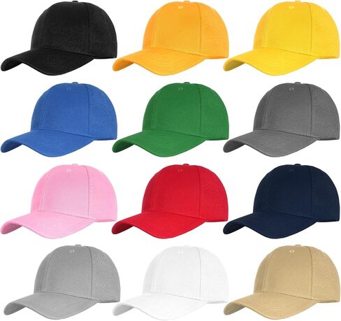 baotongle 12pcs Baseball Cap Bulk Adjustable Size Plain for Men Women Blank hat for Running Workouts and Outdoor Activities Multi in Saudi Arabia