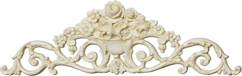 Touch of Class Giovana Ivory Acanthus Leaves and Roses Wall Topper - Picture Enhancements - Wall Decor Hanging for Bedroom, Bathroom, Dining Room, Living Room, Office in Kuwait