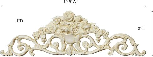 Touch of Class Giovana Ivory Acanthus Leaves and Roses Wall Topper - Picture Enhancements - Wall Decor Hanging for Bedroom, Bathroom, Dining Room, Living Room, Office in Kuwait