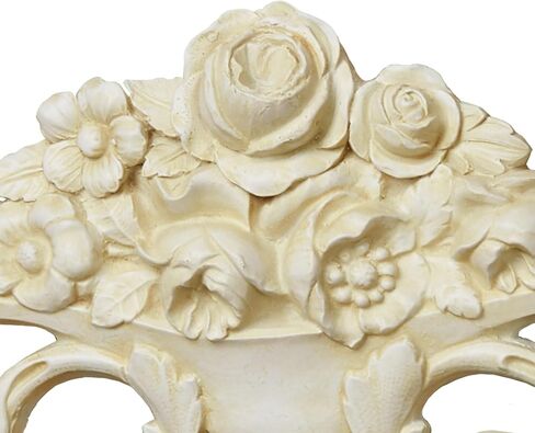 Touch of Class Giovana Ivory Acanthus Leaves and Roses Wall Topper - Picture Enhancements - Wall Decor Hanging for Bedroom, Bathroom, Dining Room, Living Room, Office in Kuwait