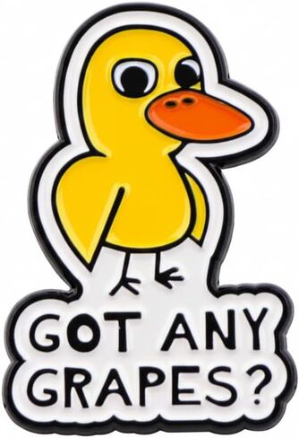 Funny Duck Pin - Sarcastic Duck Enamel Pins Brooch with "Got Any Grapes?" for Backpacks, Jackets, Hats. Humor Animal Brooches Gift for Friends, Women, Teens, Adults. in Saudi Arabia