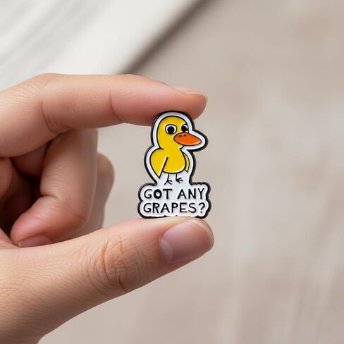 Funny Duck Pin - Sarcastic Duck Enamel Pins Brooch with "Got Any Grapes?" for Backpacks, Jackets, Hats. Humor Animal Brooches Gift for Friends, Women, Teens, Adults. in Saudi Arabia