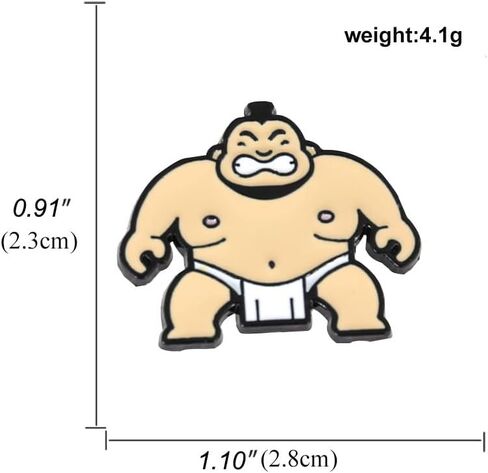 2pcs Cartoon Sumo Wrestling Enamel Pins, Humorous and Funny Characters Alloy Lapel Pins, Clothes Backpack Wallet Accessories in Kuwait