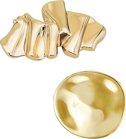 2Pcs Gold Brooch Pins for Clothes, Gold Irregular-Shaped Metal Brooches, Exquisite Brooches & Pins Decorations for Women Fashion Weddings Suit Dress Clothing Accessorie in Saudi Arabia