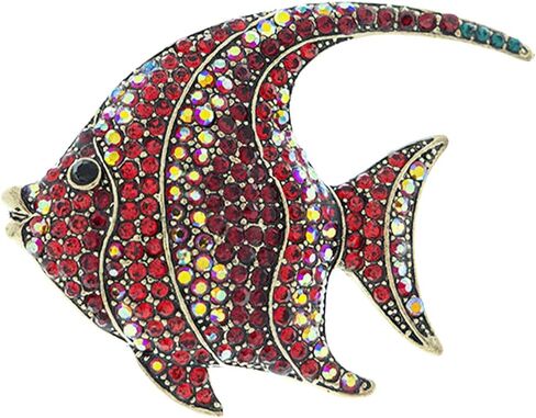 Diamond Tropical Fish Brooch Pin for Women Men – Creative Fish Rhinestone Lapel Pin, Decorative Accessory for Bags Jackets Sweaters Hats, Gift for Tropical Party Beach Wedding Vacation in Kuwait