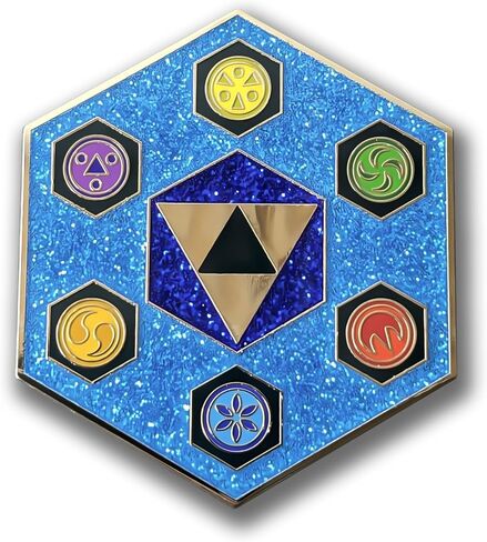 Chamber of Sages Enamel Pin – Legend of Zelda: Ocarina of Time Collectible | Triforce Hard Enamel Brooch with Glitter Finish | Gold-Plated Gamer Gift with Backer Card in Saudi Arabia