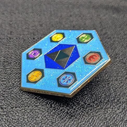 Chamber of Sages Enamel Pin – Legend of Zelda: Ocarina of Time Collectible | Triforce Hard Enamel Brooch with Glitter Finish | Gold-Plated Gamer Gift with Backer Card in Saudi Arabia