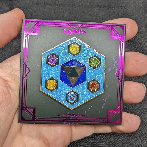 Chamber of Sages Enamel Pin – Legend of Zelda: Ocarina of Time Collectible | Triforce Hard Enamel Brooch with Glitter Finish | Gold-Plated Gamer Gift with Backer Card in Saudi Arabia